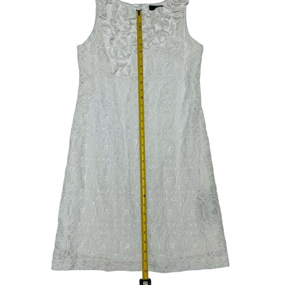 Ronni Nicole Knee Length Dress, Sleeveless, White Lace, Size 8 - Picture 8 of 9